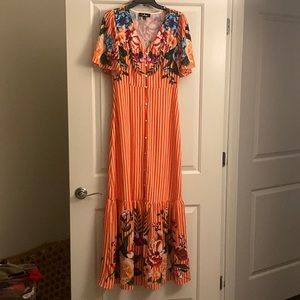 Lulus orange floral dress
